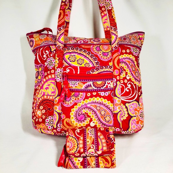 Vera Bradley Handbags - Vera Bradley “Raspberry Fizz” Tote Bag